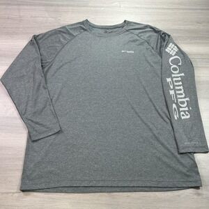 Columbia PFG Shirt Mens 3XL Gray Omni-Shade Long Sleeve Performance Fishing